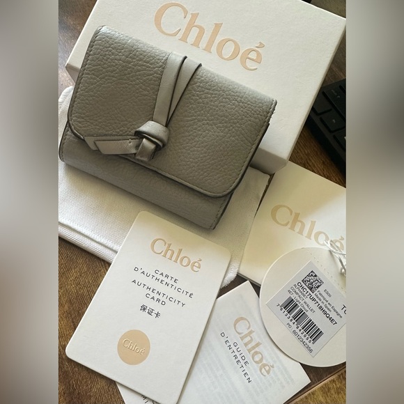 Chloe Alphabet Leather Tri-Fold Wallet - Picture 1 of 8